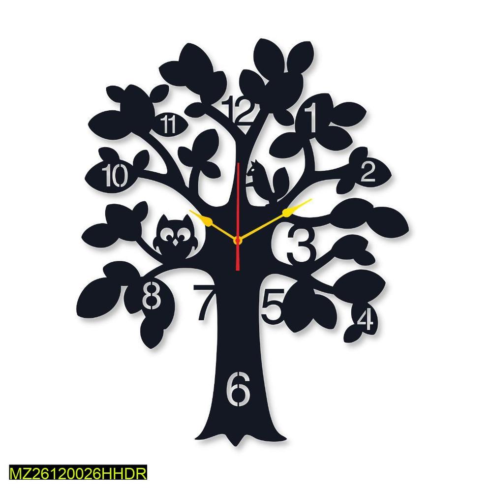 Tree Round Analogue Wall Clock